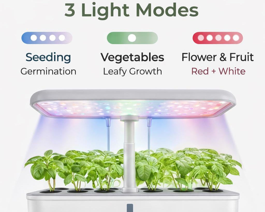 Kit de jardin d'herbes aromatiques hydroponiques intelligentes Noreva Nature, 14 pods, lumière de culture LED 20W, application WiFi Tuya, po