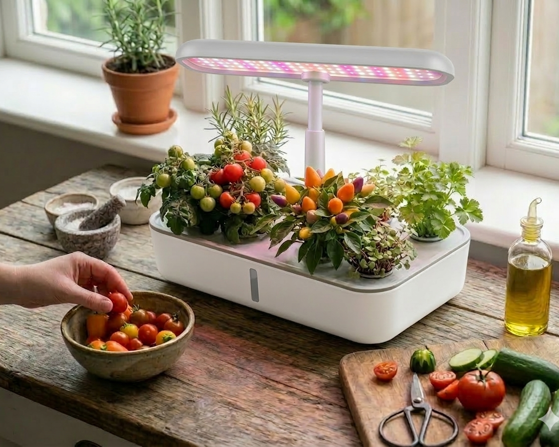 Kit de jardin d'herbes aromatiques hydroponiques intelligentes Noreva Nature, 14 pods, lumière de culture LED 20W, application WiFi Tuya, po