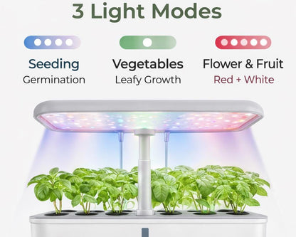 Kit de jardin d'herbes aromatiques hydroponiques intelligentes Noreva Nature, 14 pods, lumière de culture LED 20W, application WiFi Tuya, po