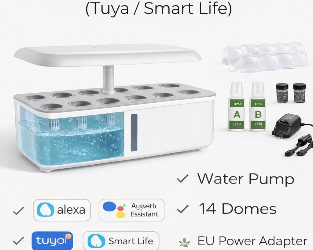 Kit de jardin d'herbes aromatiques hydroponiques intelligentes Noreva Nature, 14 pods, lumière de culture LED 20W, application WiFi Tuya, po