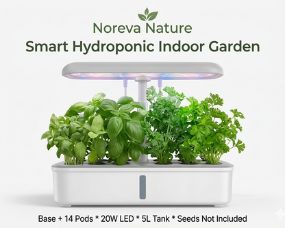 Kit de jardin d'herbes aromatiques hydroponiques intelligentes Noreva Nature, 14 pods, lumière de culture LED 20W, application WiFi Tuya, po