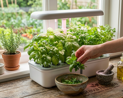 Kit de jardin d'herbes aromatiques hydroponiques intelligentes Noreva Nature, 14 pods, lumière de culture LED 20W, application WiFi Tuya, po